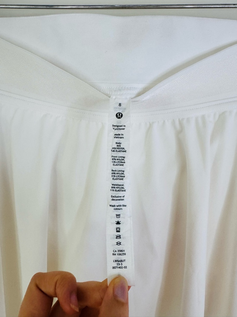 Lululemon Court Rival high rise skirt white womens 8 skort tennis - Picture 7 of 7
